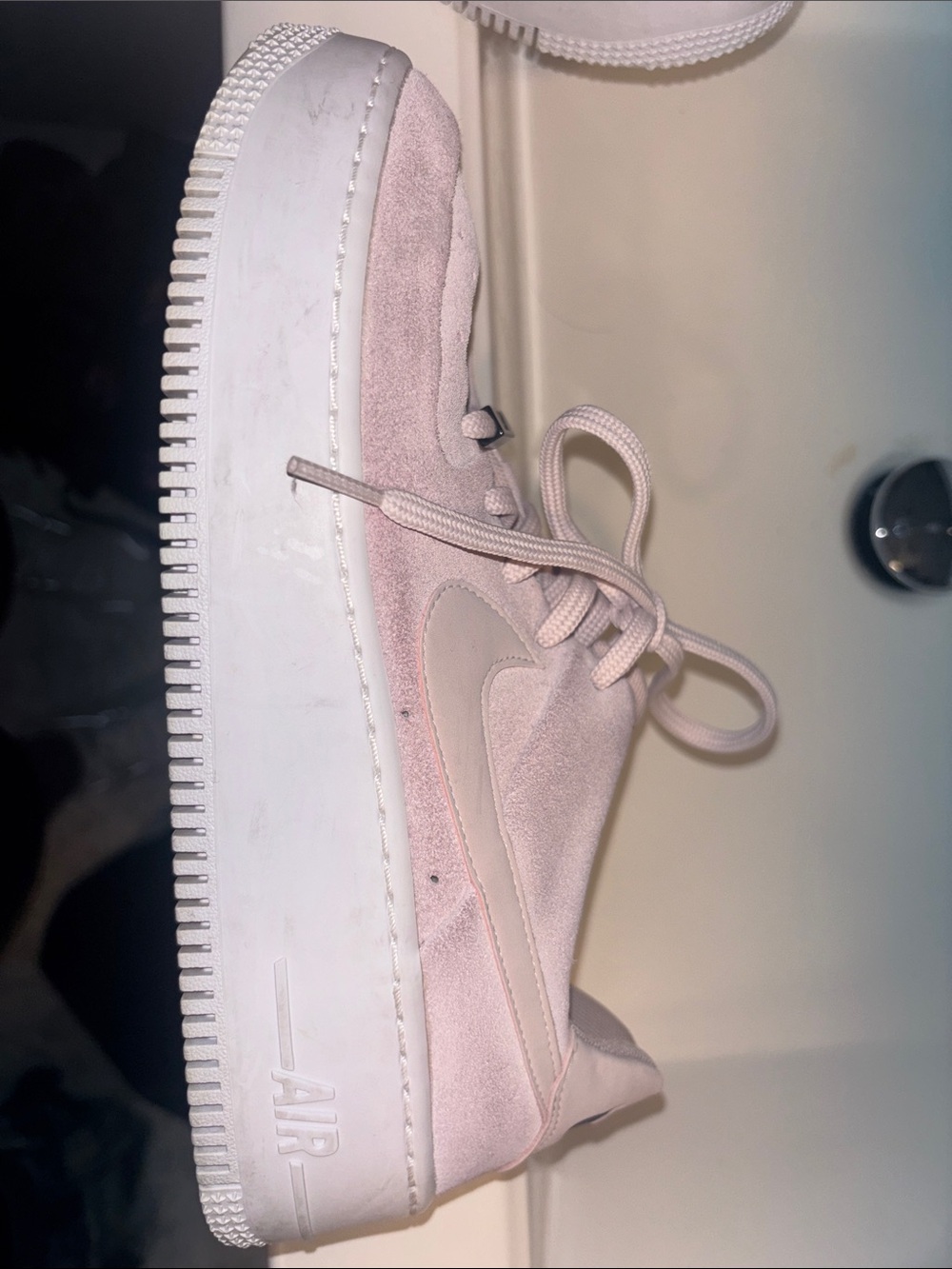 Nike Air Force 1 Low Suede Sneakers - Pale Pink - Picture 8 of 13